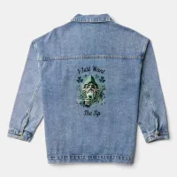 Whimsical Leprechaun Savoring A Brew Denim Jacket