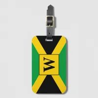 Jamaican Flag Patterned Monogram Luggage Tag