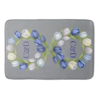 Serenity in Bloom Pastel Tulip Floral Home Decor Bath Mat