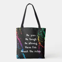 [Nobody Remembers Good Girl] Paint Splatter Black Tote Bag