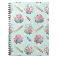 Back to School Elephant Pattern Notebook