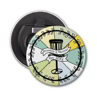 Disc Golf Personalized Couple Established Date   Bottle Opener