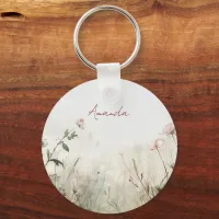 Dreamy Scene of Spring  Flowers Keychain