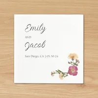 Elegant Wildflowers Garden Party Simple Wedding  Napkins