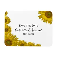 Yellow Sunflower Edge Wedding Save the Date Magnet