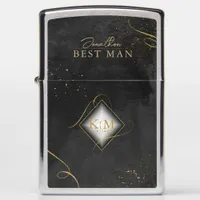 Fine Lines Gold Abstract Wedding Best Man Bl ID867 Zippo Lighter