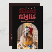 Rosewood Mahogany Funny Pet Dog Christmas Photo Holiday Card