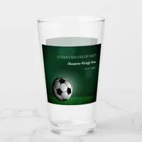 Green Soccer Birthday / Bachelor Party Glass