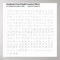 Soulmate Font Glyphs Contact Sheet Poster
