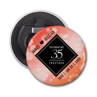 Elegant 35th Coral Wedding Anniversary Celebration Bottle Opener