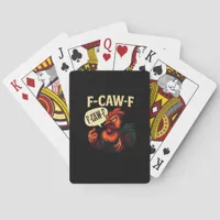 F Caw F Funny Angry Rooster Graphic Retro Style Poker Cards