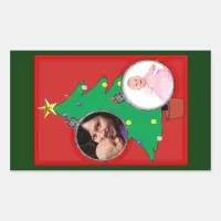 Christmas Tree with Your Photos Rectangular Sticker