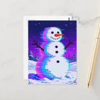 Snowman Glitch Postcard