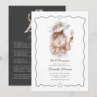 Elegant PJs & Prosecco Bachelorette Weekend Invitation