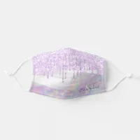 Monogram Pastel Opal Iridescent Dripping Glitter Adult Cloth Face Mask