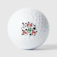 Red Green Cute Fa La La La Christmas Holiday  Golf Balls