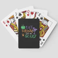 Eat Drink And Be Scary Essential Retro Graphic Poker Cards