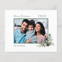 Christmas family photo white cone modern budget flyer