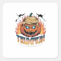 Trumpkin Classic – Spooky Pumpkin Design Square Sticker