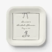 Timeless Chic Coquette Bow Bridal Shower Brunch  Paper Plates