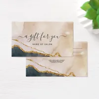 Script Watercolor Pink Black Gold Marble Gift Card