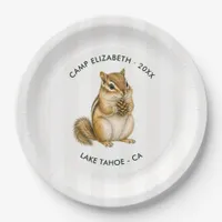 Camp Bride Chipmunk Personalized Bachelorette Paper Plates