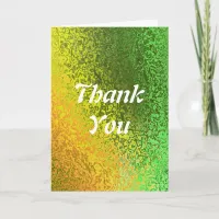 Autumn Shades Green Yellow Thank You Wedding Card