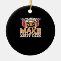 Trumpkin Halloween Vintage Political Funny Ceramic Ornament