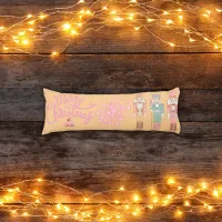 Christmas in Pink Nutcrackers on Orange |  Body Pillow