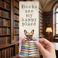 Watercolor French Bulldog Colorful Book Stack Bookmarks