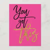 You Got This Motivational Quote Hot pink Postcard