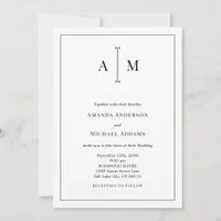 All-In-One QR Code Monogram Minimal Wedding Invitation
