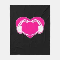 Skeleton Heart Hands Gothic Classic Look Fleece Blanket