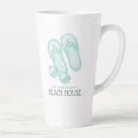 Beach House Flip Flops Sunglasses Aqua Blue ID623 Latte Mug