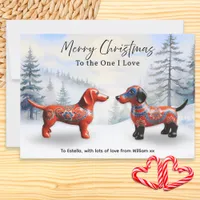 Nordic Dachshunds Snow Personalized Christmas Holiday Card