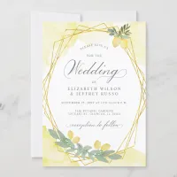 Rustic Lemon Citrus Boho Summer Wedding Invitation