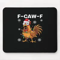 Funny F-Caw-F Christmas Chicken Classic Mouse Pad