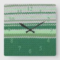 Wall Clock - Crochet Pattern in Green stripes