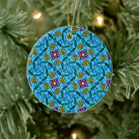 Abstract Floral Ceramic Ornament