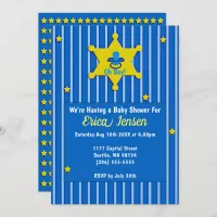 Yellow Stars and Pacifier Baby Boy Shower Invitation