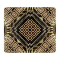 Art Deco Black Gold Geometric StylishGlam Pattern Cutting Board