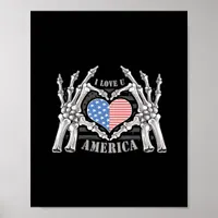 America Skull Skeleton Hand Artwork Editable Layer Poster