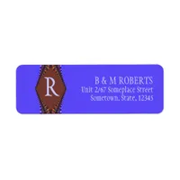 Monogram Purple Brown Lace Address Label