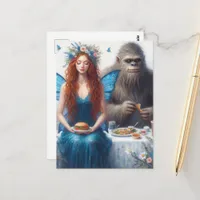 Fairy and Sasquatch Picnic Postcard