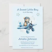 Sweet Little Boy on the Way Baby Shower Invitation