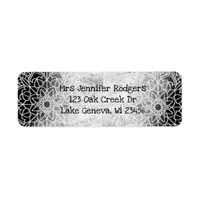 Black and White Mandala Abstract Label
