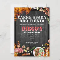 Rustic Carne Asada Mexican BBQ Birthday Party Invitation