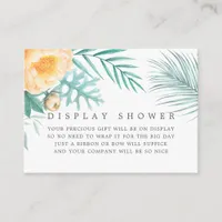 Tropical Mint Floral Baby Shower Display Shower Enclosure Card