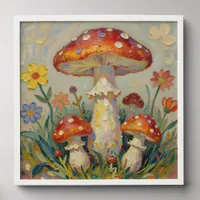  Cottage Core Mushrooms and Flowers Peel And Stick Photo Tile