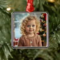 Add a Family Photo to this Personalized Christmas Metal Ornament